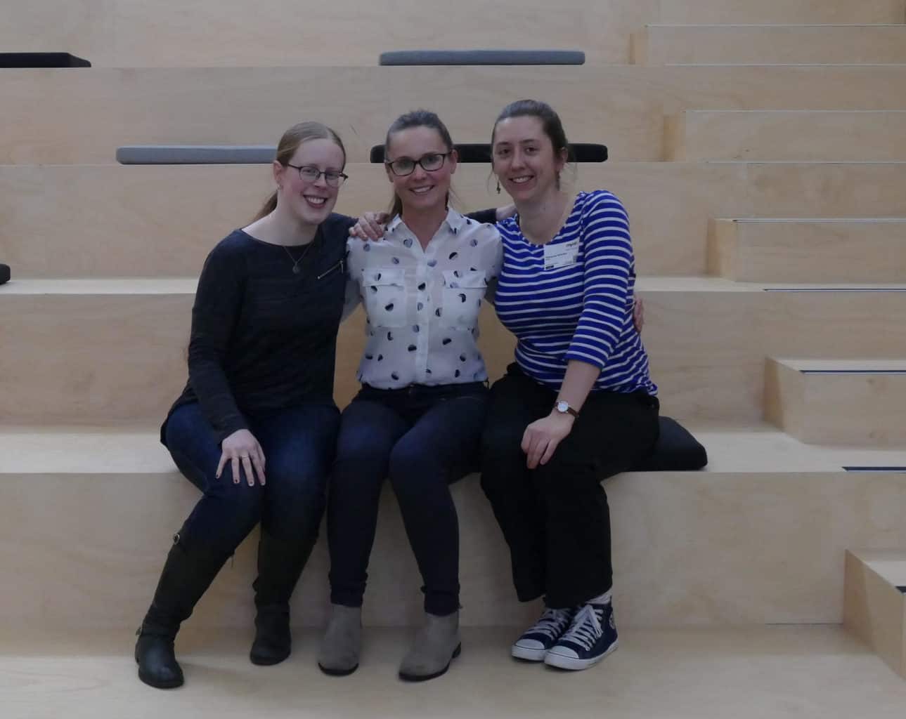 Emily Watson, Fiona Tolliday and Vanessa Nimmo are learning to code as part of MYOB's DevelopHer initiative