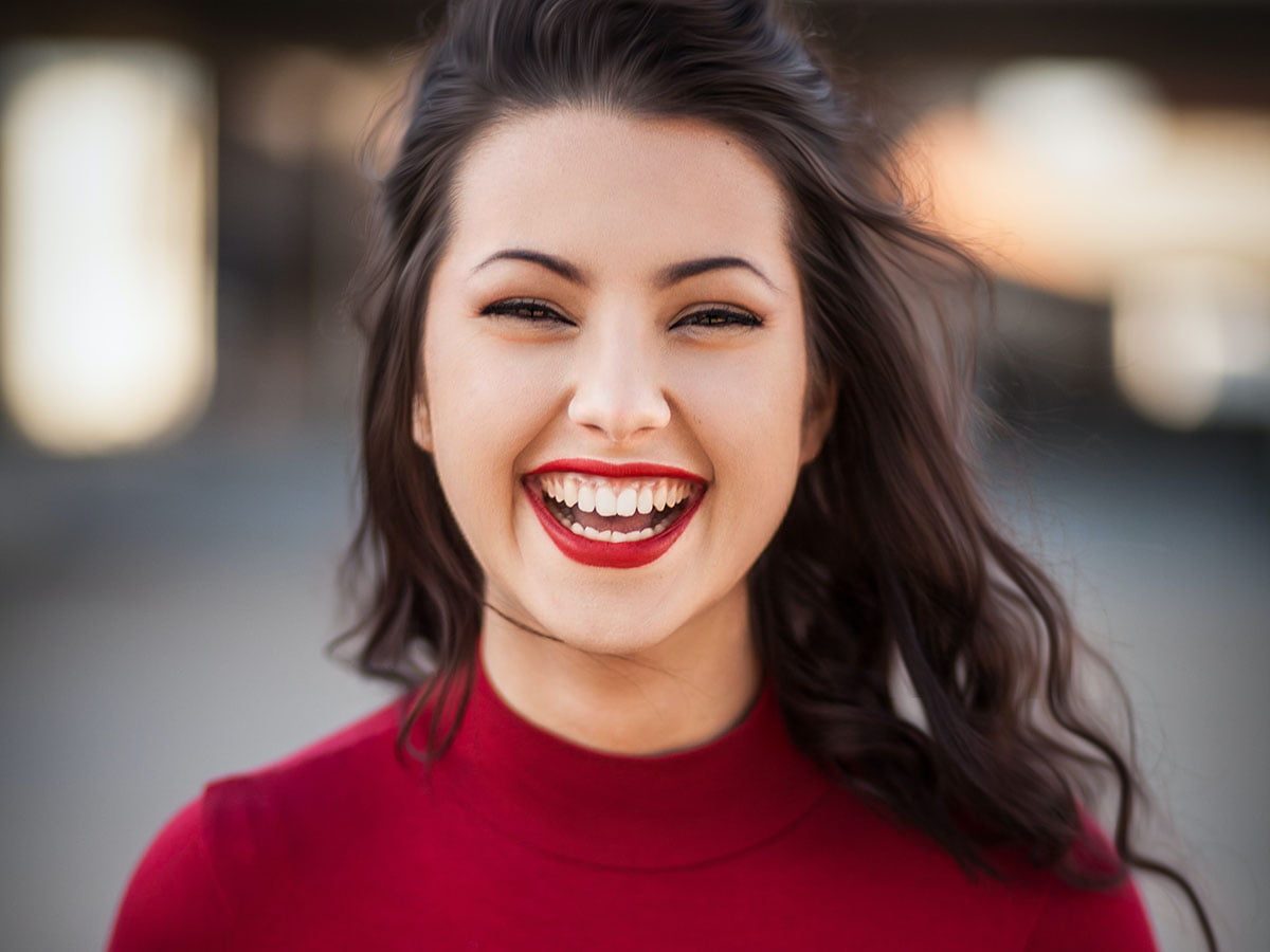 female smiling