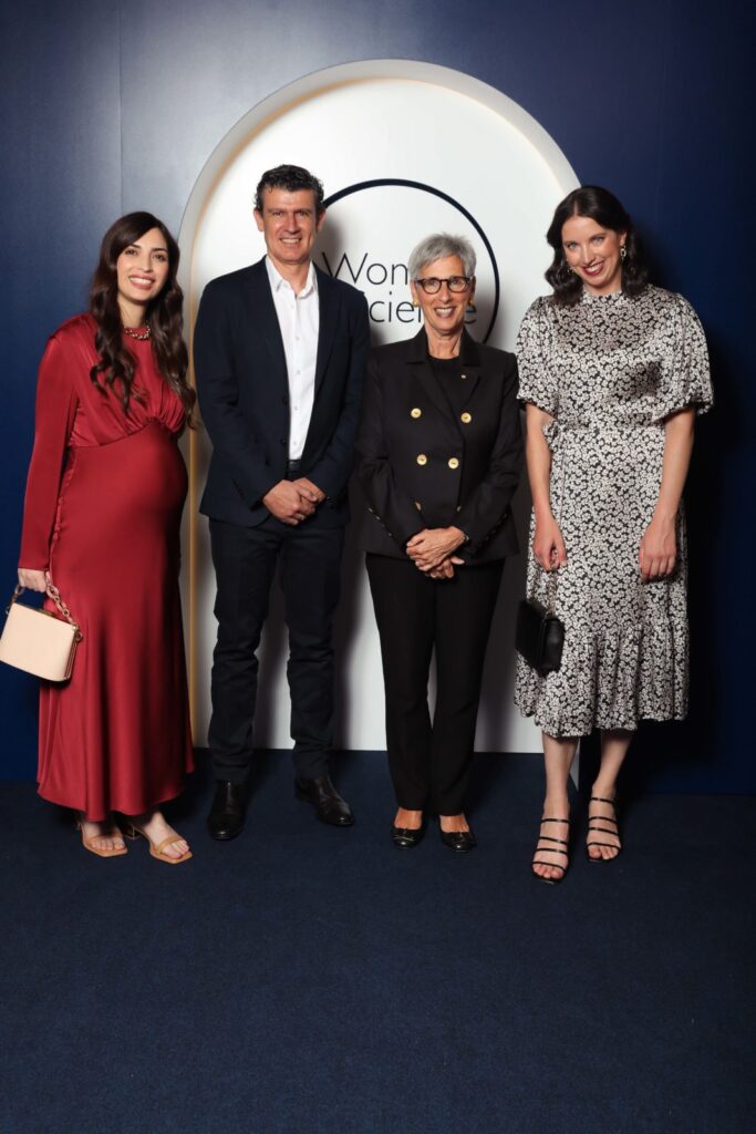 (Left to right) L’Oreal-UNESCO Fellow Mahdokht Shaibani, L’Oreal CEO Rodrigo Pizarro, the Hon Linda Dessau, Governor of Victoria, and Seer’s Dr Pip Karoly.