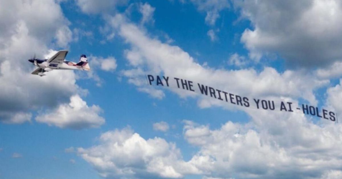 Airborne Advertising for AI Writers