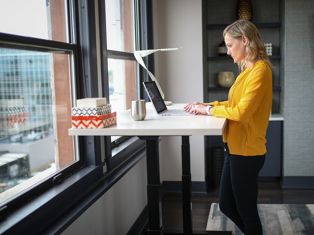 female standing desk