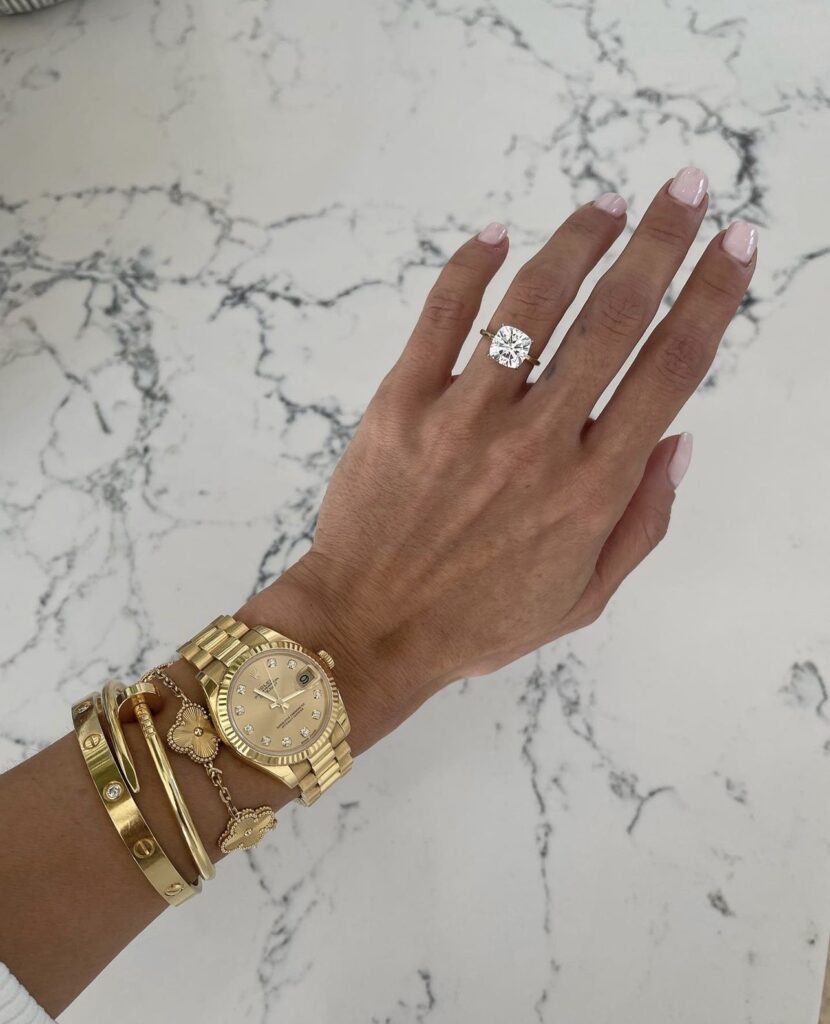 Fancy Gold Watch and Diamond Ring