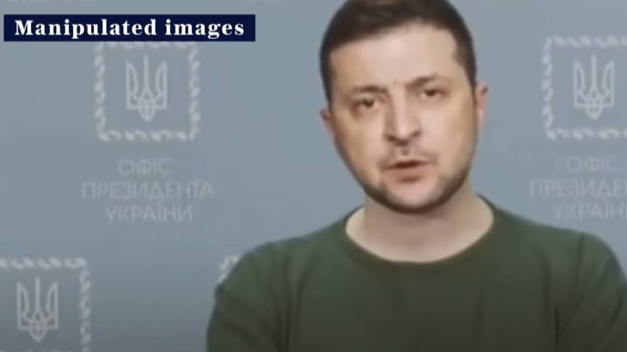 Deep fake of Ukrainian president Volodymyr Zelenskyy 